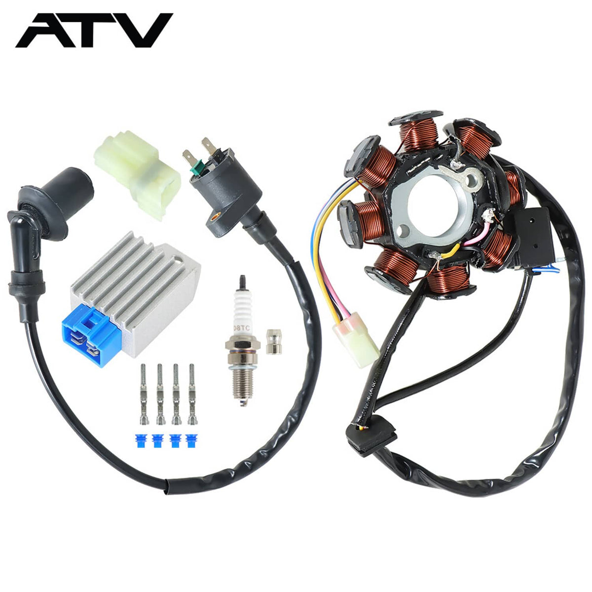 Solidspare Ignition Coil Spark Plug Regulator Stator For Polaris Outlaw 90 Outlaw 50 07-15