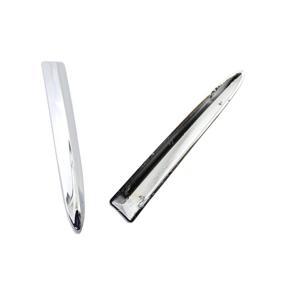 Solid Spare Pair Chrome Front Bumper Upper Grill Moulding Trim Fit for Fiat 500 2007-2015