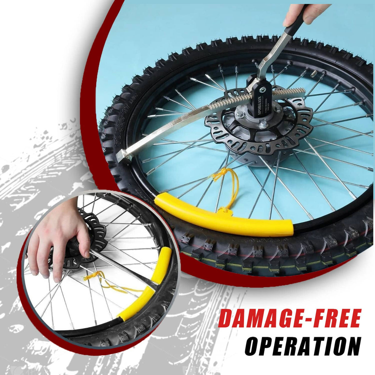Solidspare New Dirt Bike Tire Changing Tool Kit for Motocross & Enduro 16" to 21" 15-25mm
