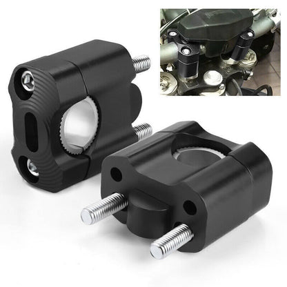 Solidspare Black HandleBar Fat Bar Mount Clamps Risers Adaptor 7/8" to 1 1/8" Dirt Pit Bike
