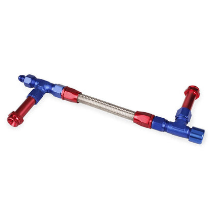 Solidspare New Braided Dual Feed Carb Fuel Line Fitting 8AN For Holley 4150 Carburetor AN8