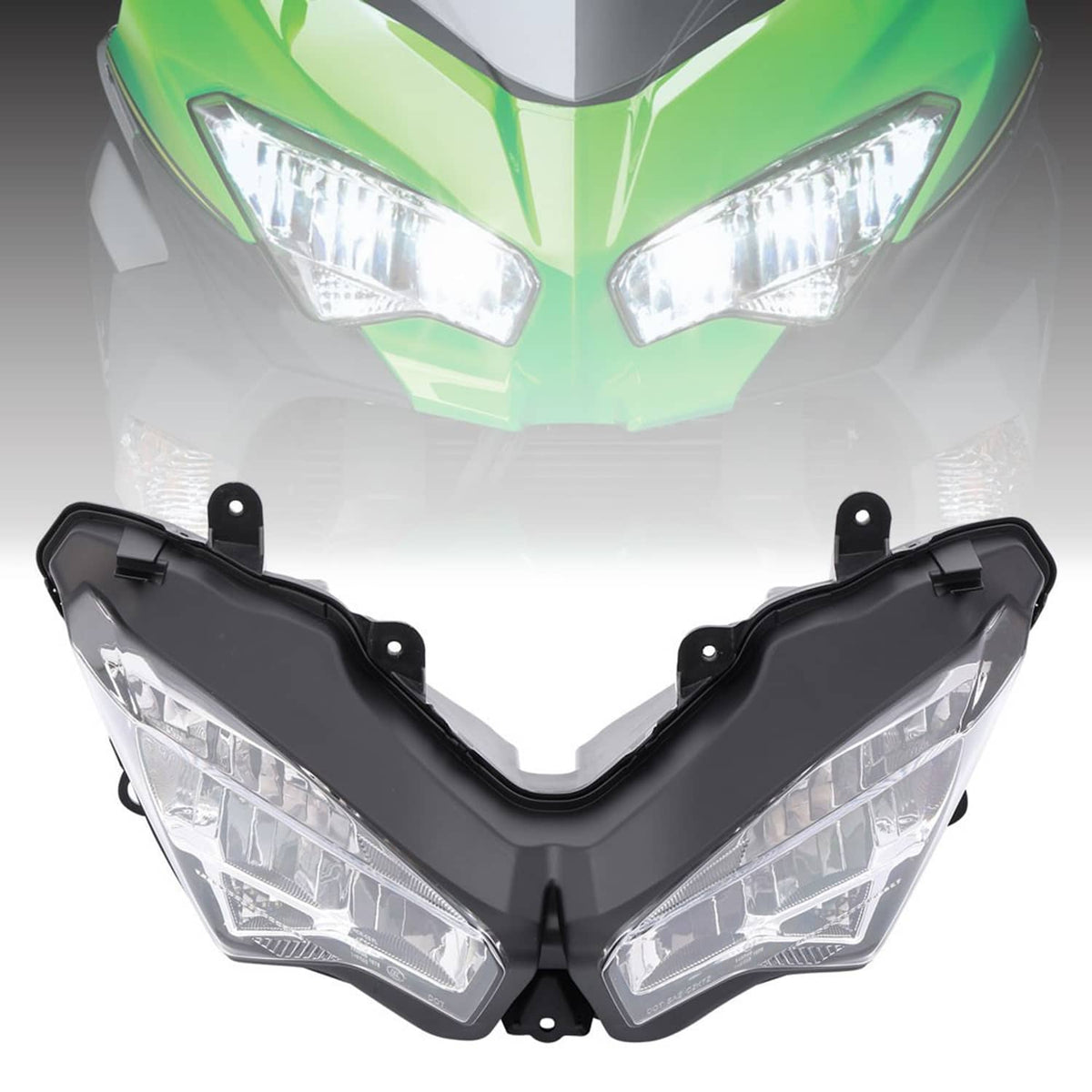 Solidspare Motorcycle LED Headlight Assembly For Kawasaki Ninja 400 2018-2024 650 2020-2024