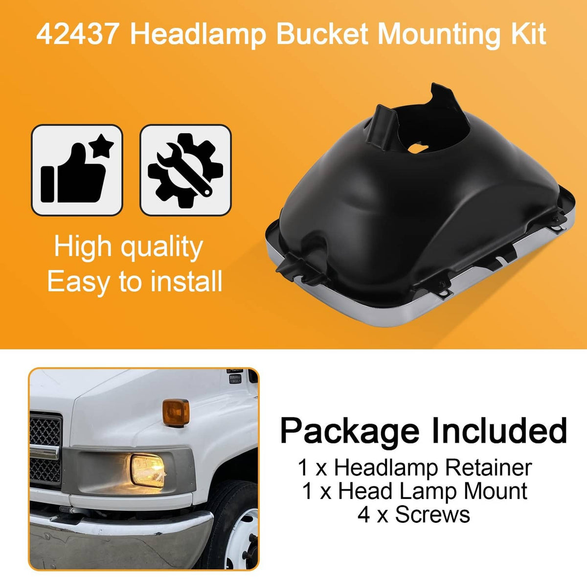Solidspare 42437 Headlight Support Bracket Mounting Kit Left or Right for Chevy GMC