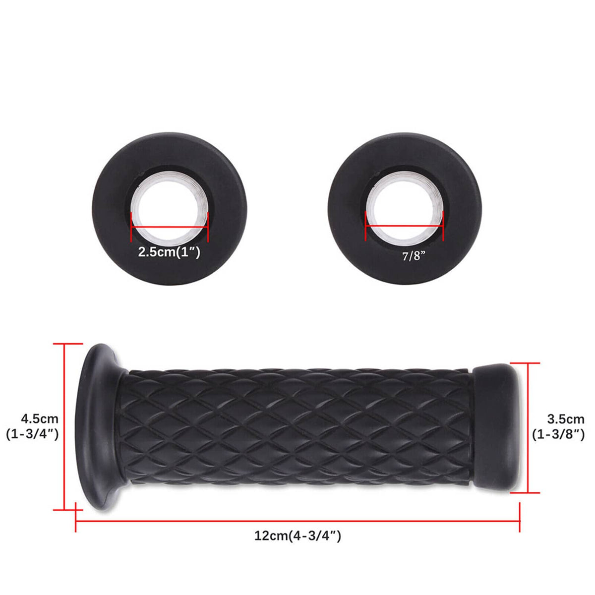 Solidspare Motorcycle Hand Grips Bar End Handlebar Gel For Cafe Racer Dirt Bike ATV 7/8"