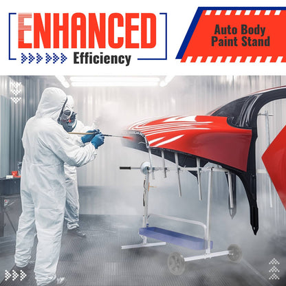Solid Spare Painting Repair Rack 360° Rotating Paint Stand For Auto Body Door Bumper Hood