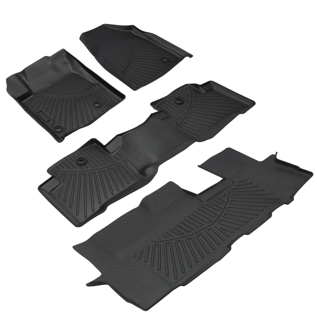 Solidspare Front & Rear Floor Mats Liners TPE For 2009-2015 Honda Pilot 4-Door All Weather