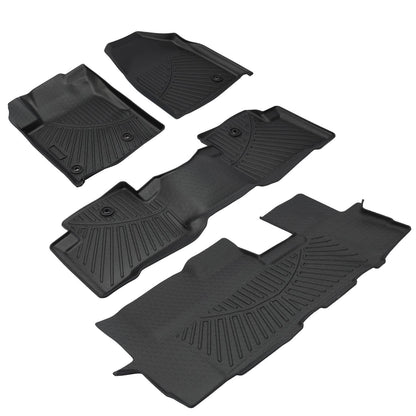 Solidspare Front & Rear Floor Mats Liners TPE For 2009-2015 Honda Pilot 4-Door All Weather