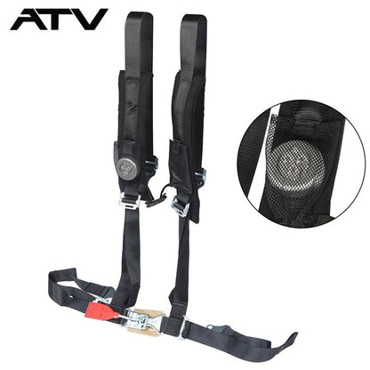 Solidspare Black Seat Belt Harness Pair Of 4 Point 2" Padded For Polaris RZR XP S 4 1000
