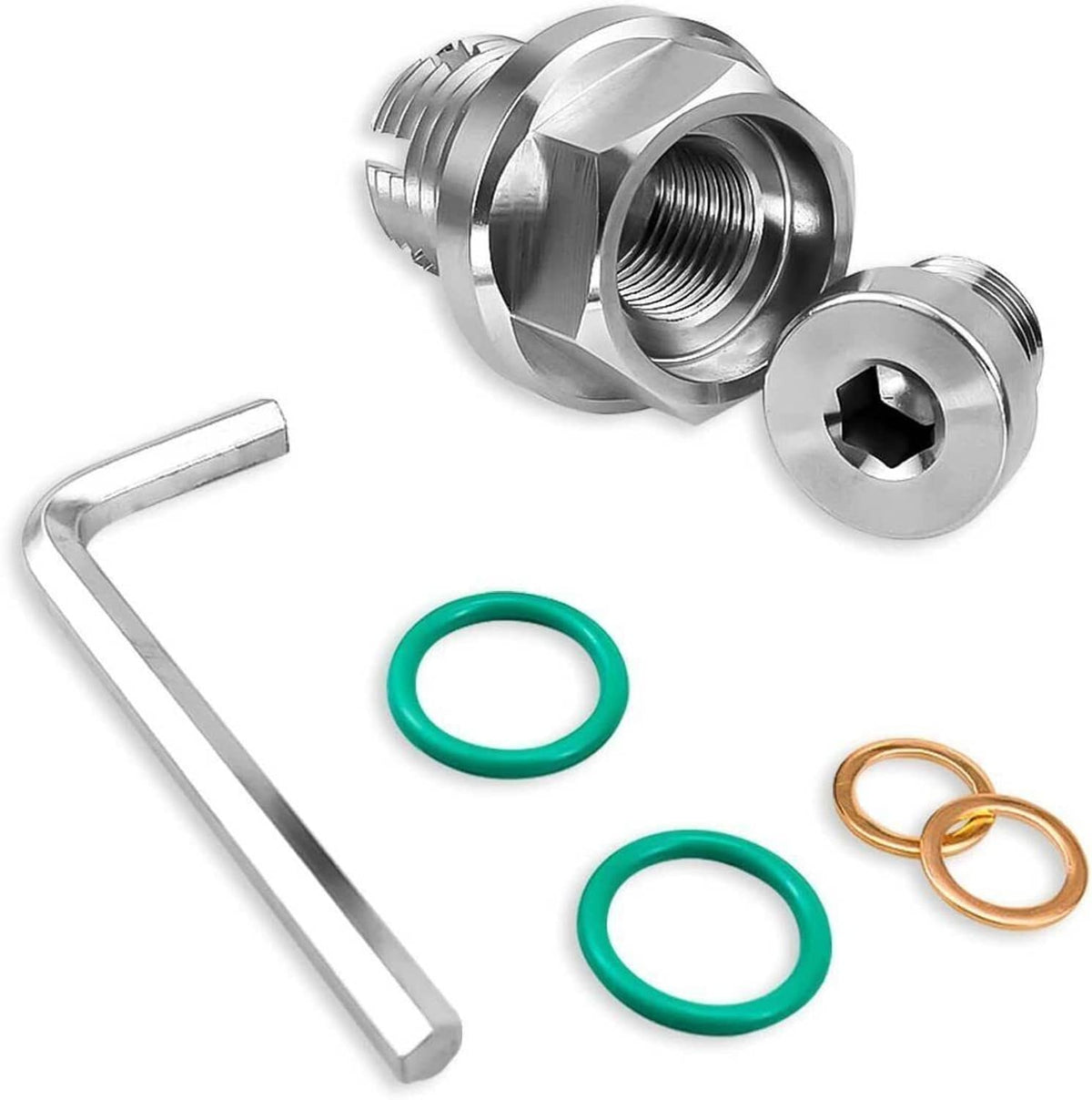 Solidspare M18 1-1.5x15mm Oil Drain Plug Self-tapping Piggyback Stainless Steel Repair Kit
