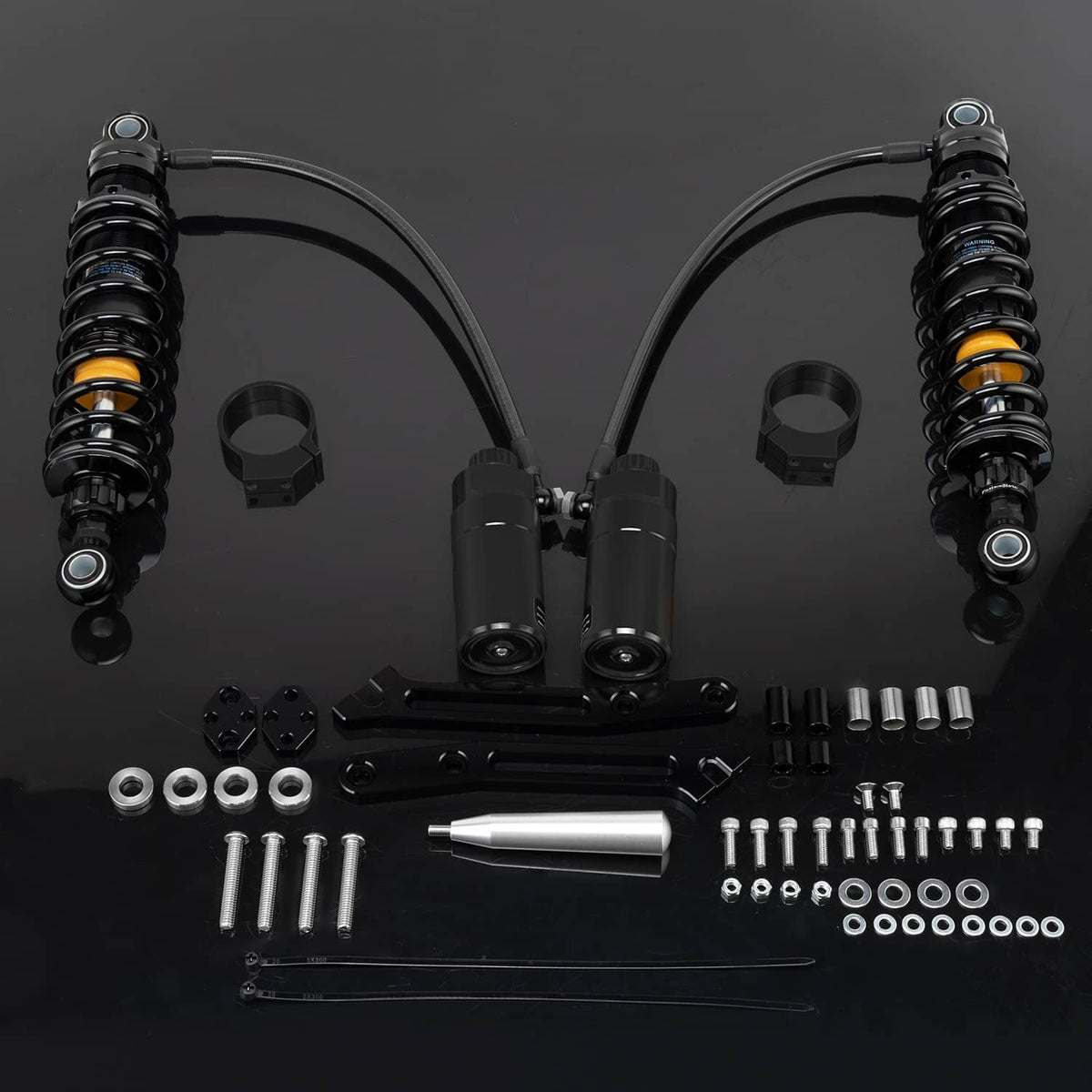Solidspare Upgraded 13" Remote Reservoir Rear Suspensions Shocks For Harley Touring 14-25