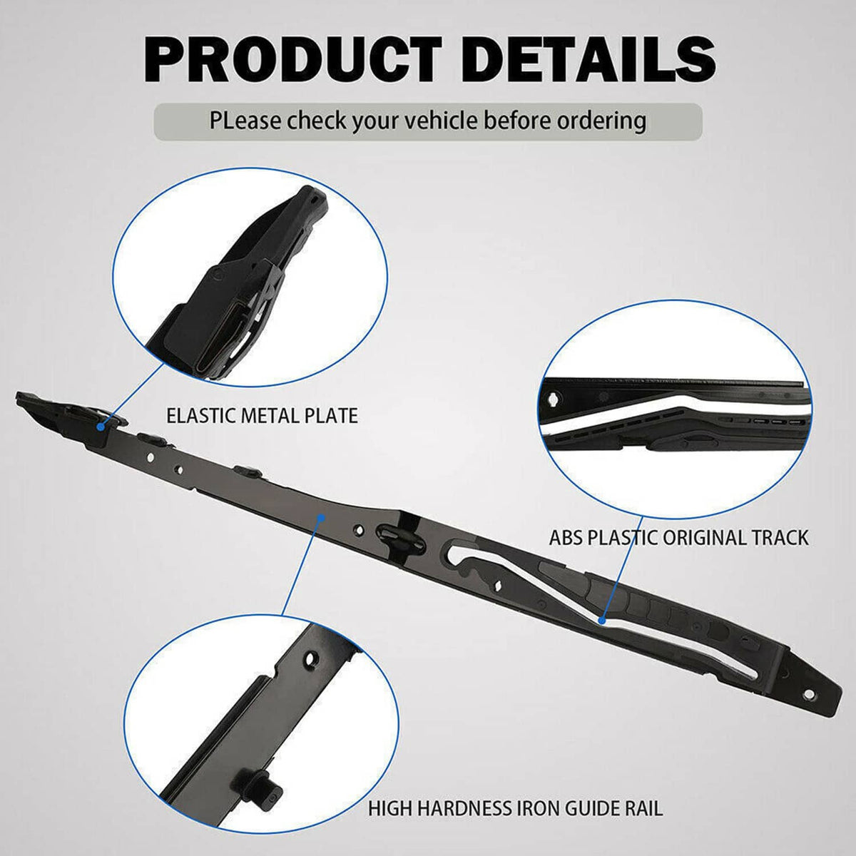 Solidspare New Sunroof Track Guide Rails Repair Kit For 2015-2020 Ford F150 FL3Z-1651071-A