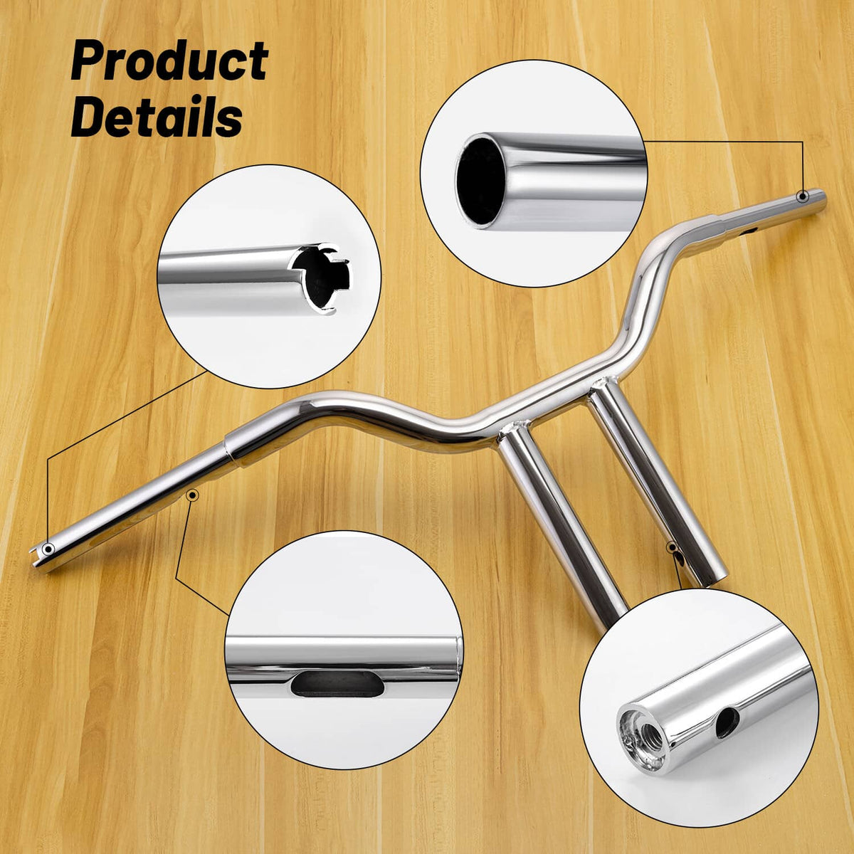 Solidspare 12'' inch MX-T Bars Handlebar Fits For Harley Sportster Softail Dyna Wide Glide