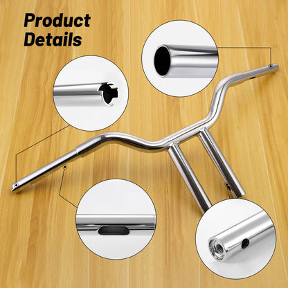Solidspare 12'' inch MX-T Bars Handlebar Fits For Harley Sportster Softail Dyna Wide Glide