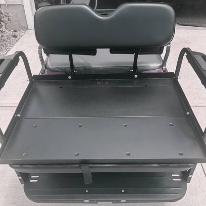 Solidspare Golf Cart Flip Folding Rear Back Seat Kit Black For EZGO Marathon Pre-1994