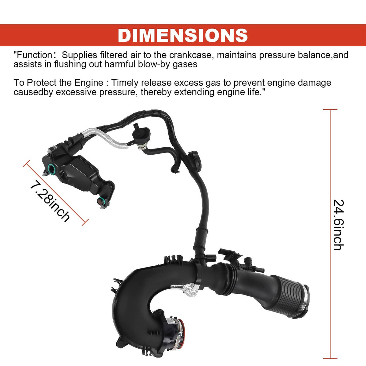 Solidspare Crankcase Breather Intake Line Fits Mercedes-Benz GLA250 CLA250 A2700900700