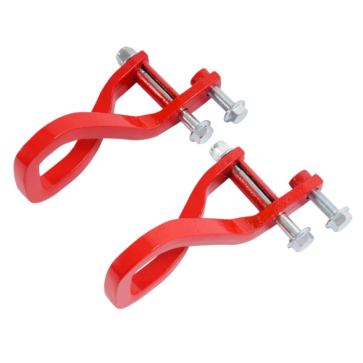 Solid Spare For GMC Sierra 1500 2019-2026 Heavy Duty Front Car Tow Hooks w/ Bolts Red