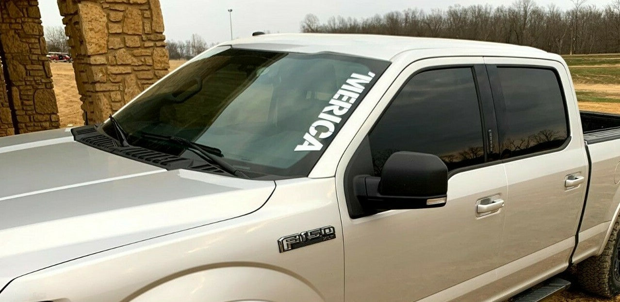 Merica Vertical Windshield Vinyl Decal Sticker 22" x 4" Car Truck 'Merica Murica