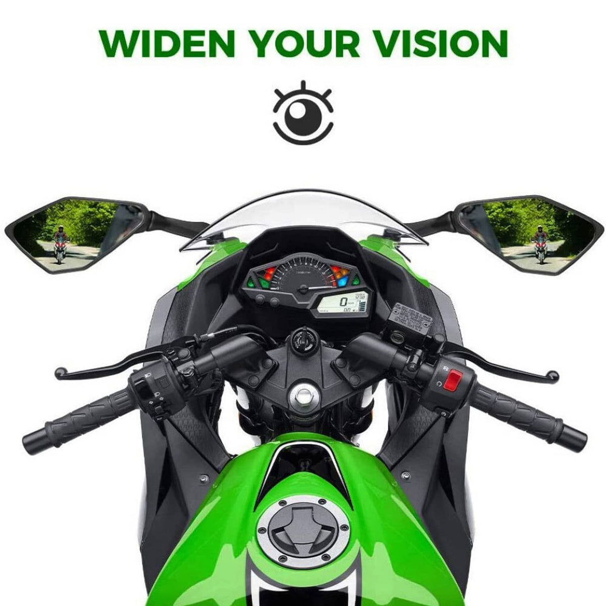 Solidspare Rear View Mirrors For Kawasaki Ninja ZX 6R 636 300R EX300 ABS 2013-2017 2015