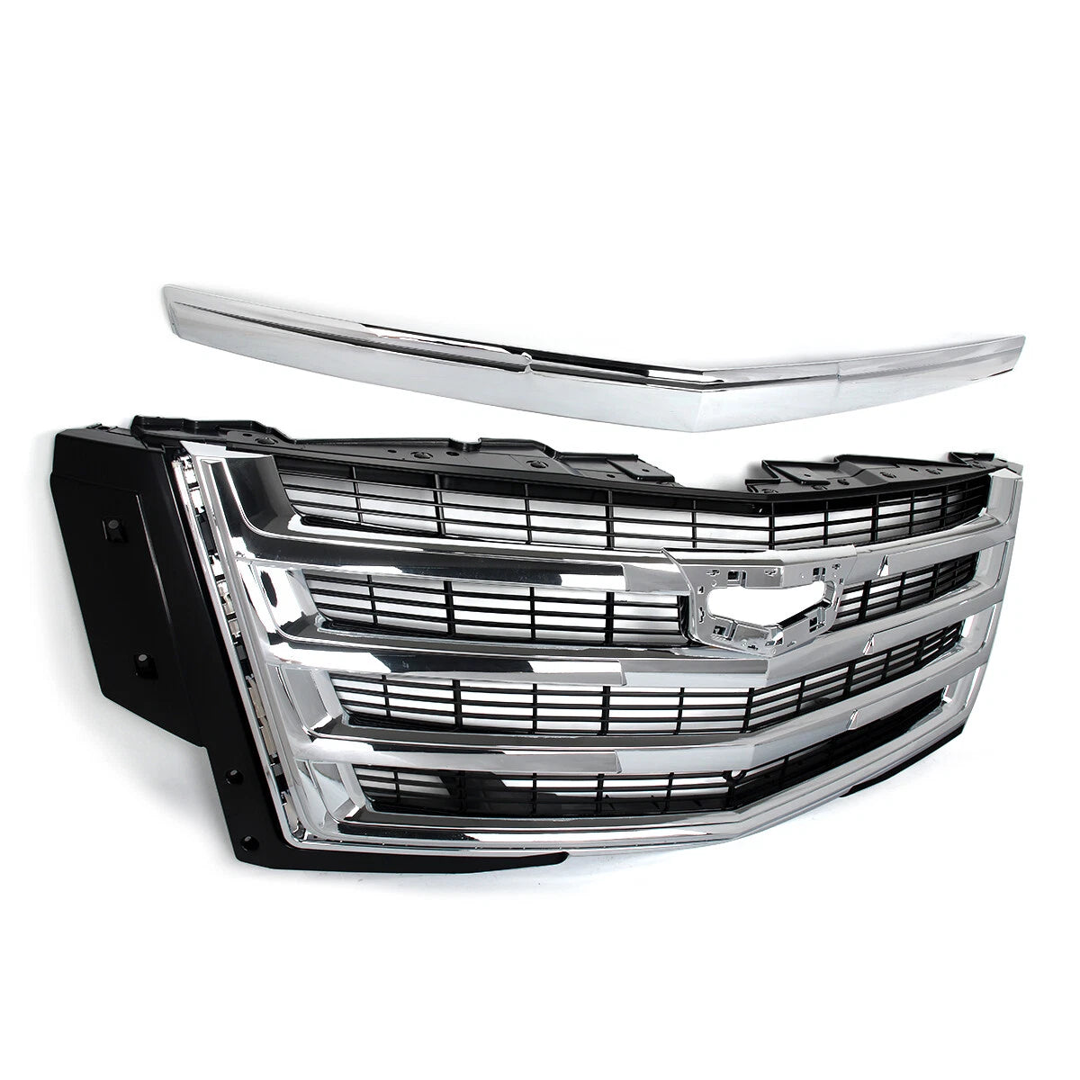 For Cadillac Escalade 2015-2020 Hood Molding Trim+Front Grille w/Sensor Hole