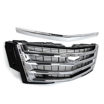 For Cadillac Escalade 2015-2020 Hood Molding Trim+Front Grille w/Sensor Hole