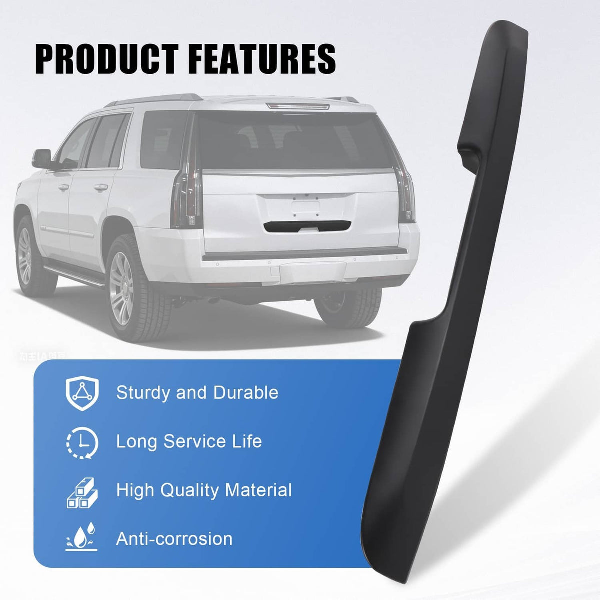 Solidspare Outside Lift Gate Handle Black For 07-14 Yukon Suburban Tahoe Escalade 25838218