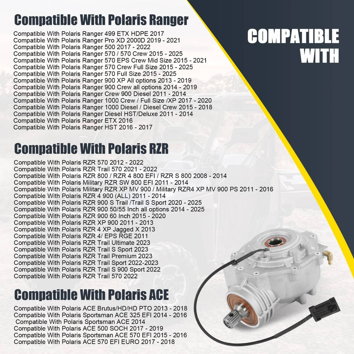 Solidspare Front Differential 1333243 For 2012-2016 Polaris Ranger Crew 900 RZR XP 900 EPS