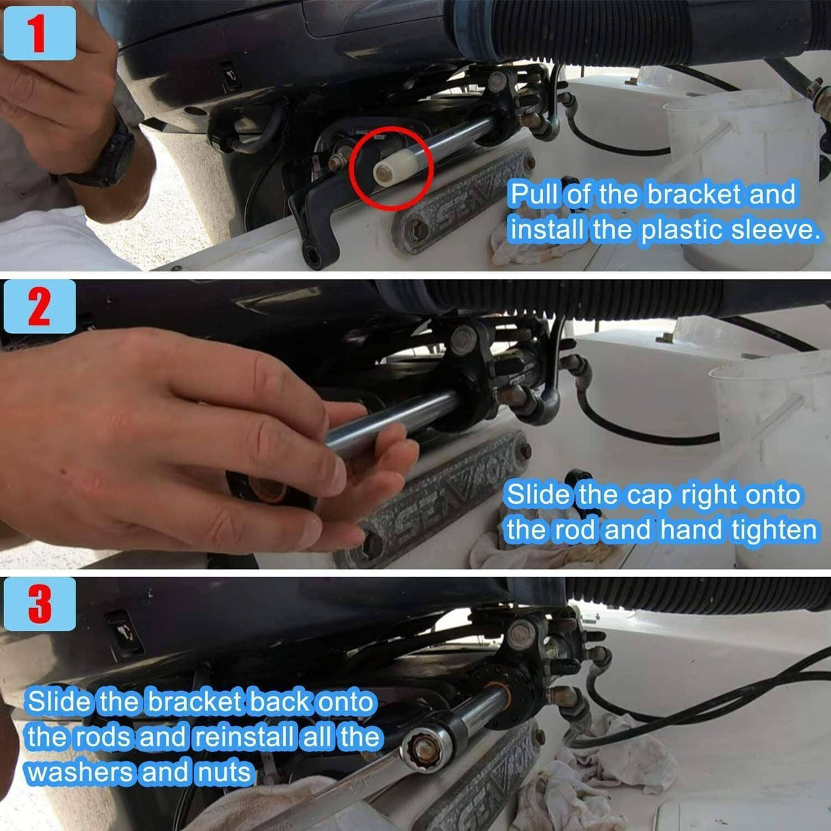 Solidspare Front Mount Hydraulic Steering Cylinder Seal Kit for SeaStar HC5345 HS5157