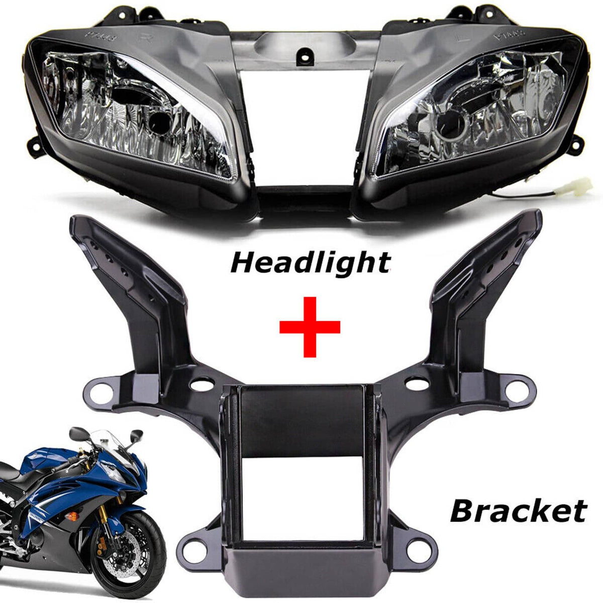 Solidspare Front Headlight Lamp & Upper Fairing Bracket For Yamaha YZF R6 YZFR6 2008-2016