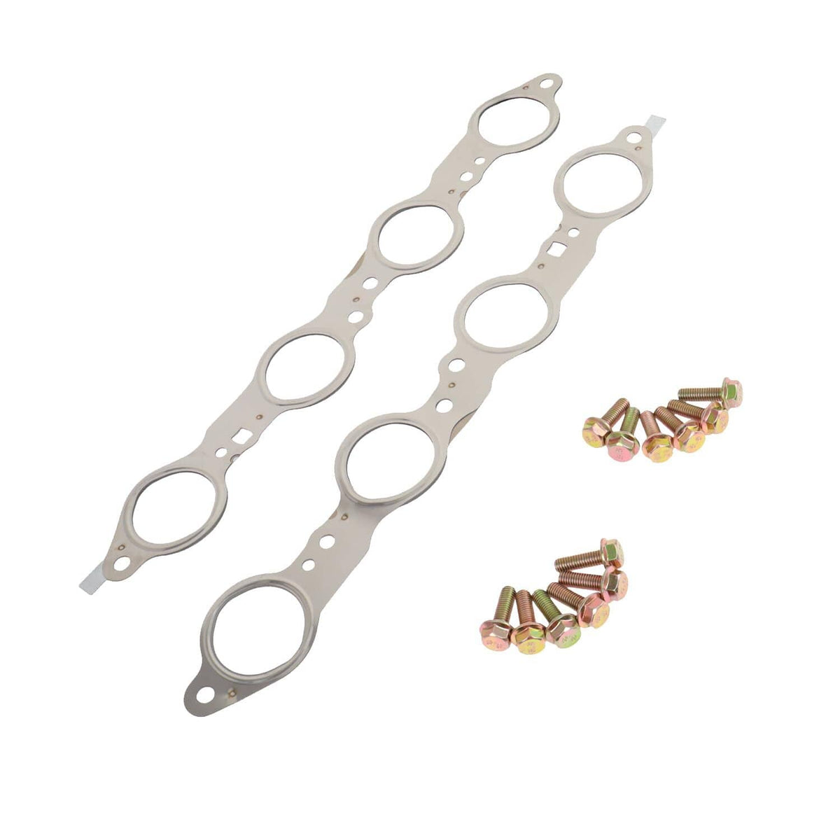 Solidspare NEW LS MLS Manifold Header Gasket Pair W/Bolts For LS1 4.8 5.3 5.7 6.0 6.2L