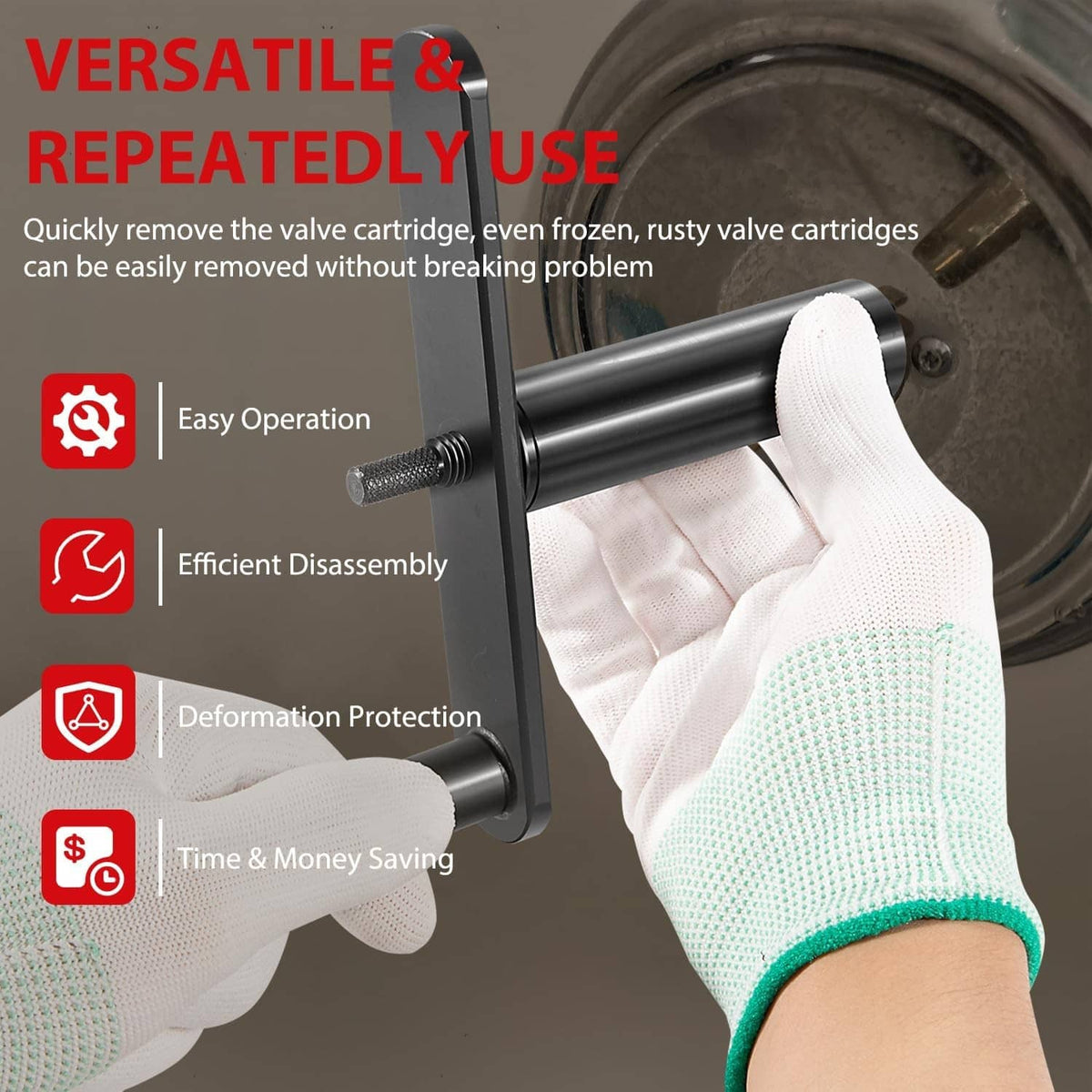 Solid Spare 999150 Cartridge Puller Extractor Tool For Moen 1200 1222 1225 Series Posi-Temp