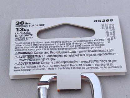 3 ~ Keeper Wrap-It-Up ORANGE BUNDLING STRAP UV Resist Waterproof Carabiner 05268