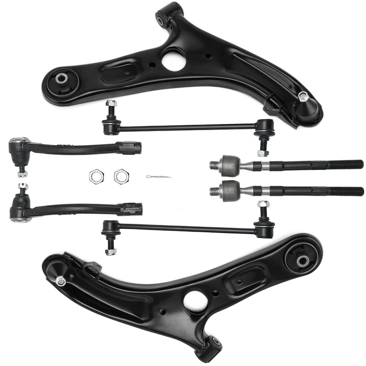 Solidspare Front Control Arm Ball Joint Tie Rod Sway Bar Fit For Hyundai Elantra 2013-2016