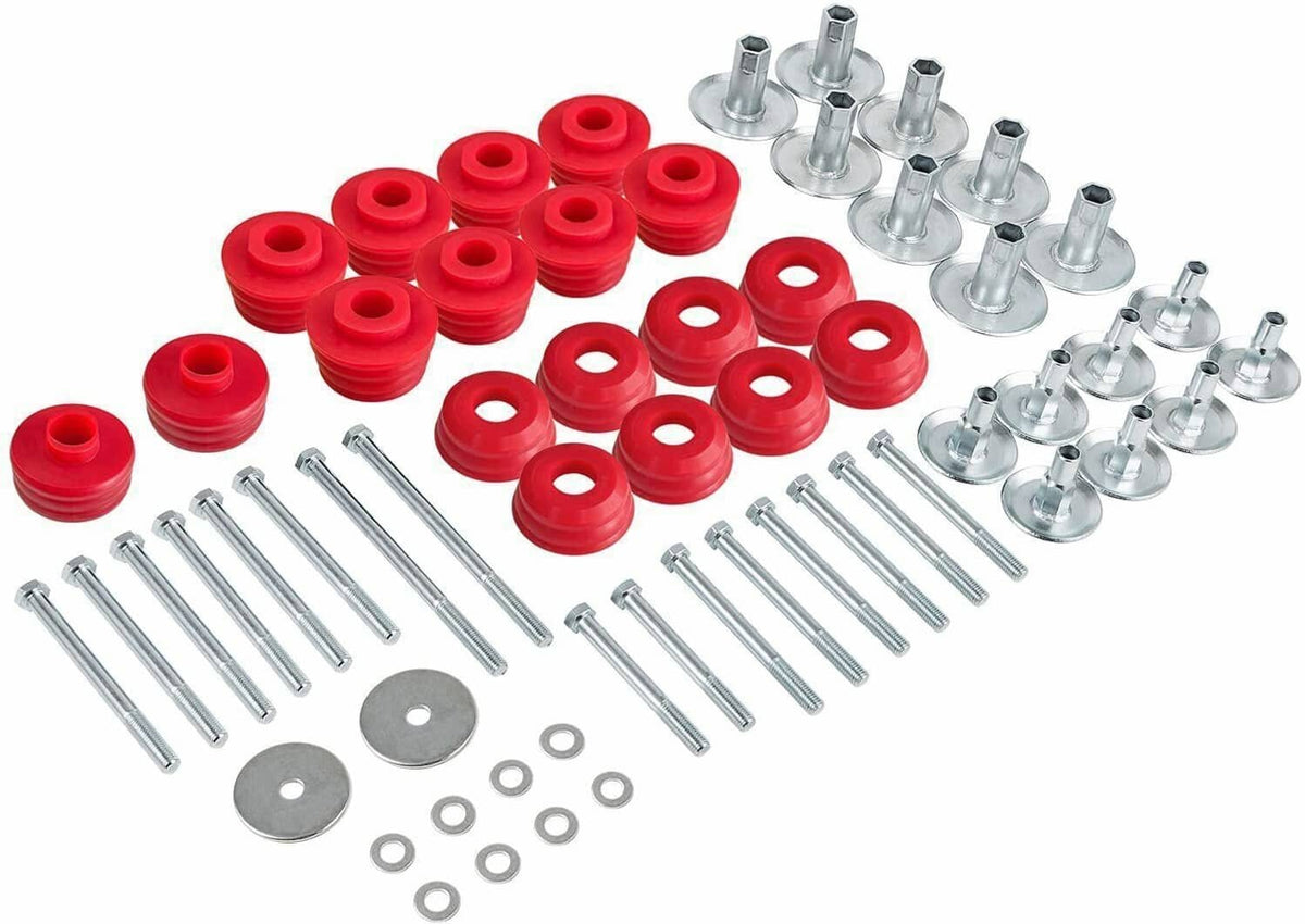 Solidspare Red Body Mount Bushing Kit for Ford Super Duty F350 2008-2016 2WD 4WD KF04060BK