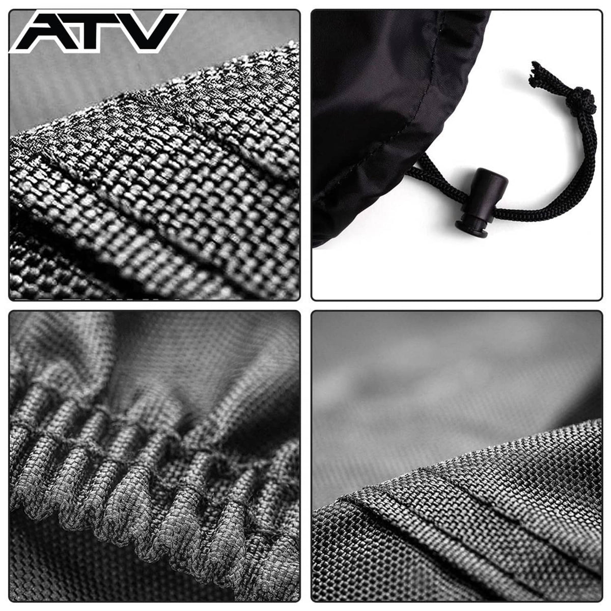 Solidspare ATV Cover Heavy Duty Marine Grade Fabric Quad Cover For Kawasaki Premium Black