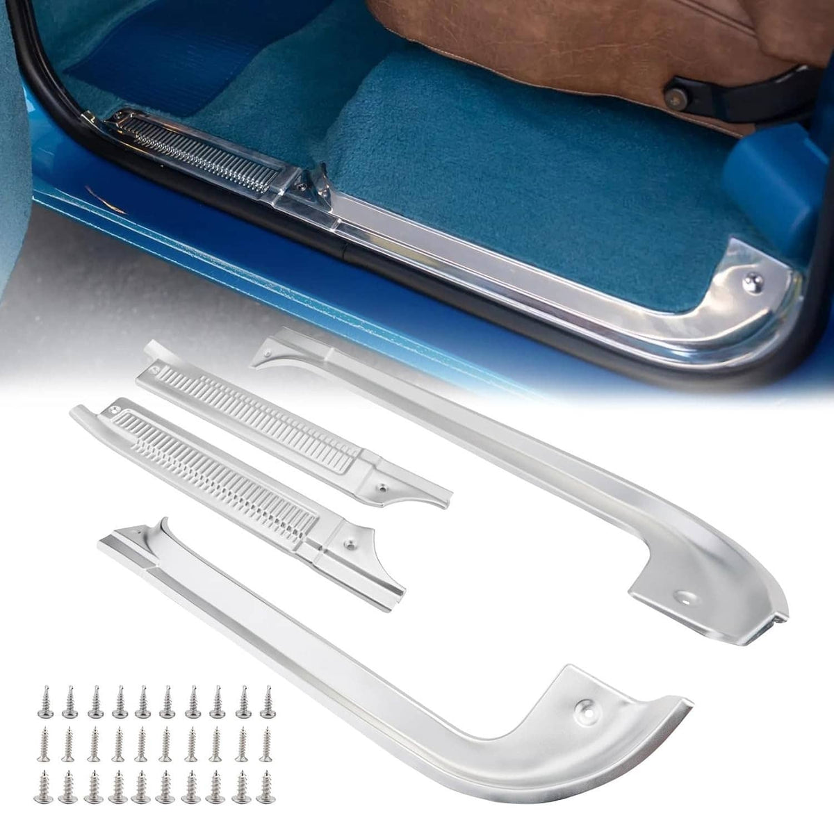 Solidspare Door Sill Protector Kit For 1978–1991 Chevy GMC C/K R/V Series Pickup Aluminum