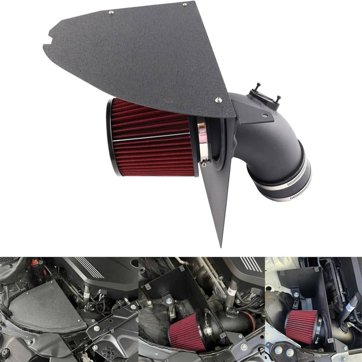 Solidspare 4" Cold Air Intake System Kit + Red Filter For BMW 2019+ M340i G20 G21 B58 3.0L