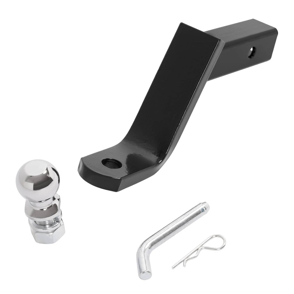 Solid Spare Trailer Hitch Ball Mount with 2" Ball & Pin Fits 2" Receiver 7500 lbs 6"Drop