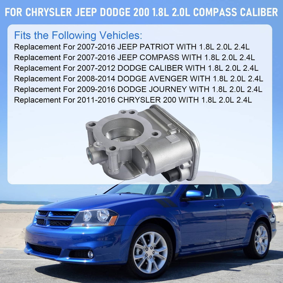 Solidspare Throttle Body 04891735AC For Chrysler Jeep Dodge 200 1.8L 2.0L Compass Caliber