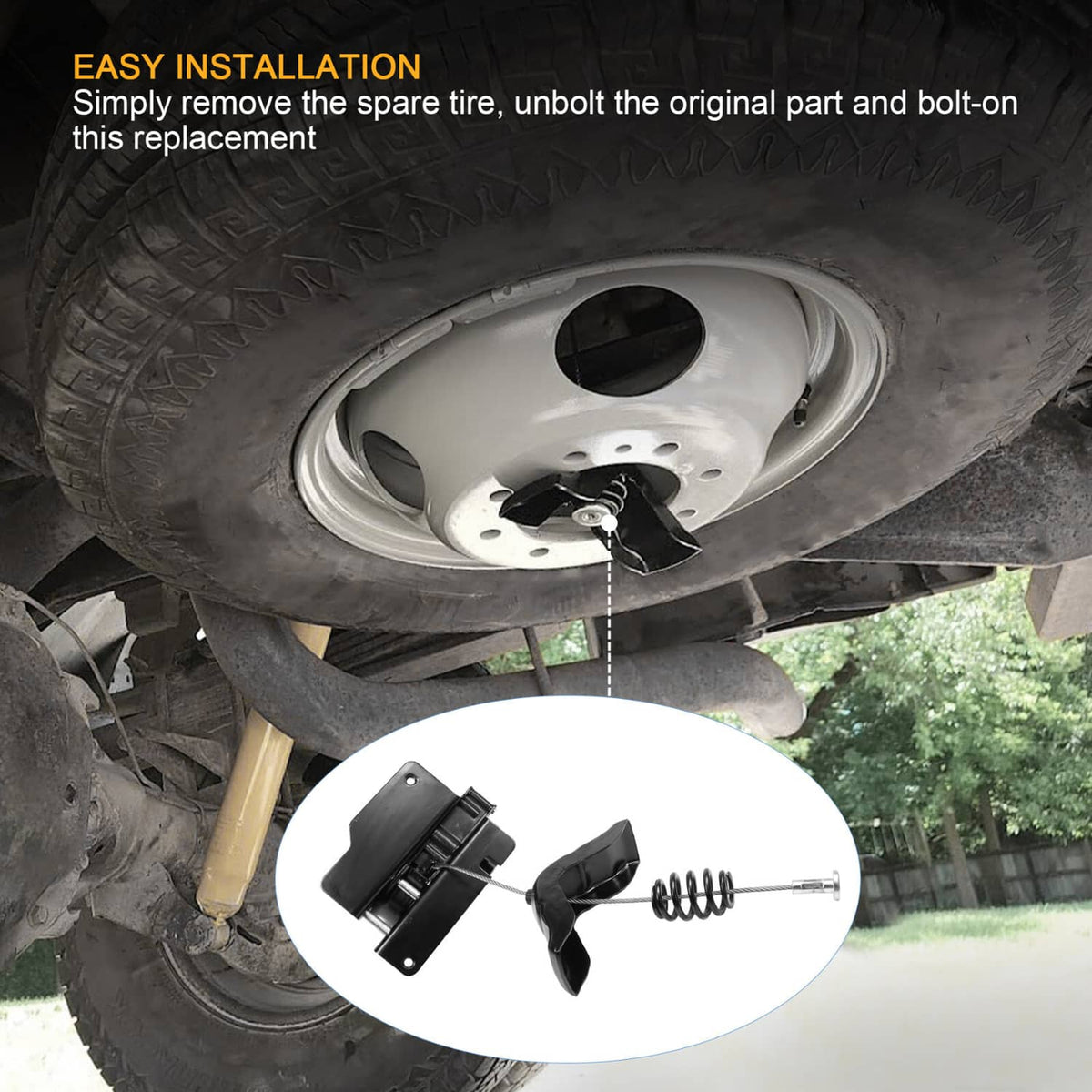 Solidspare Spare Tire Carrier Hoist Winch For Ford F-250 F-350 F-450 Super Duty 1999-2007
