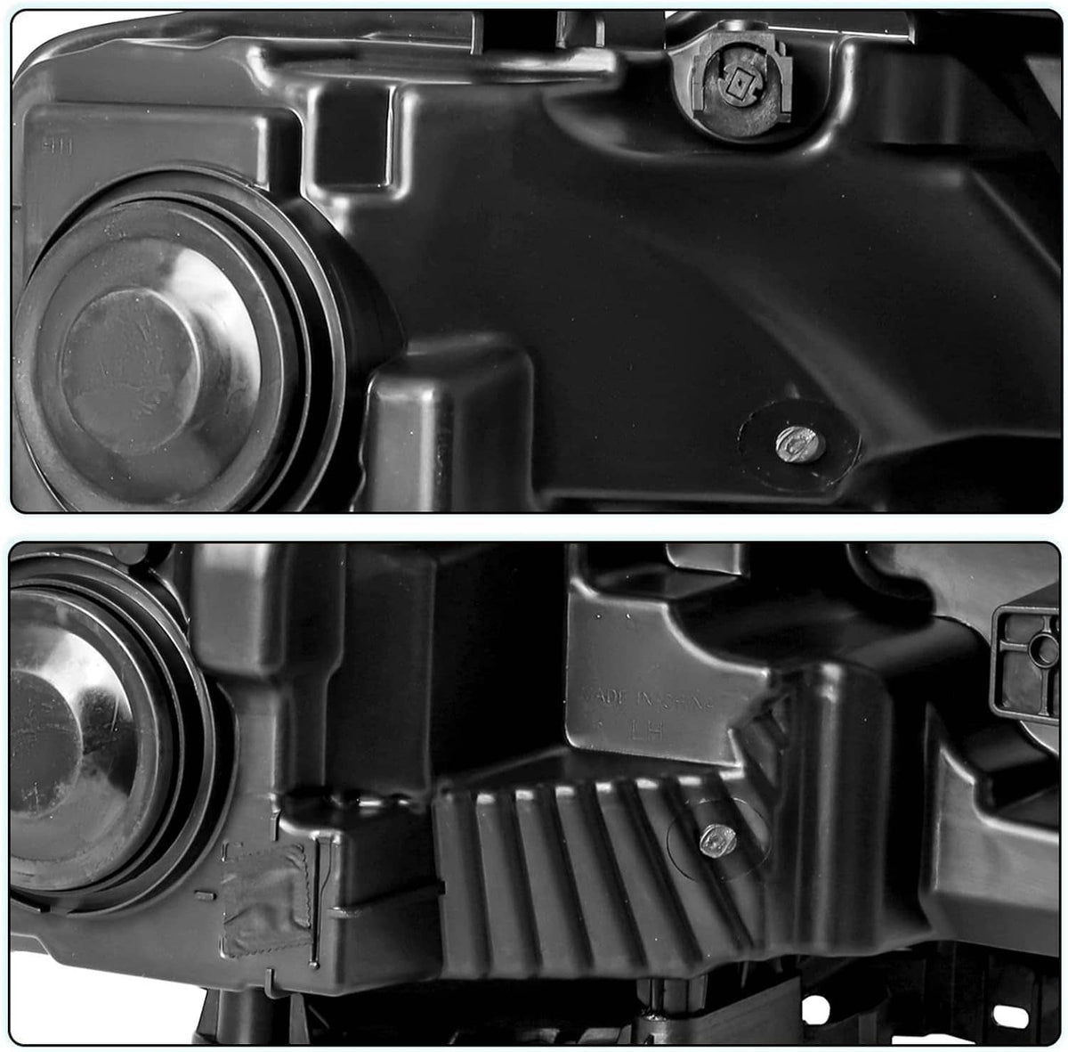 Solidspare Headlights For 2018-2020 Ford F150 Halogen Headlamps Black Clear  Right+Left