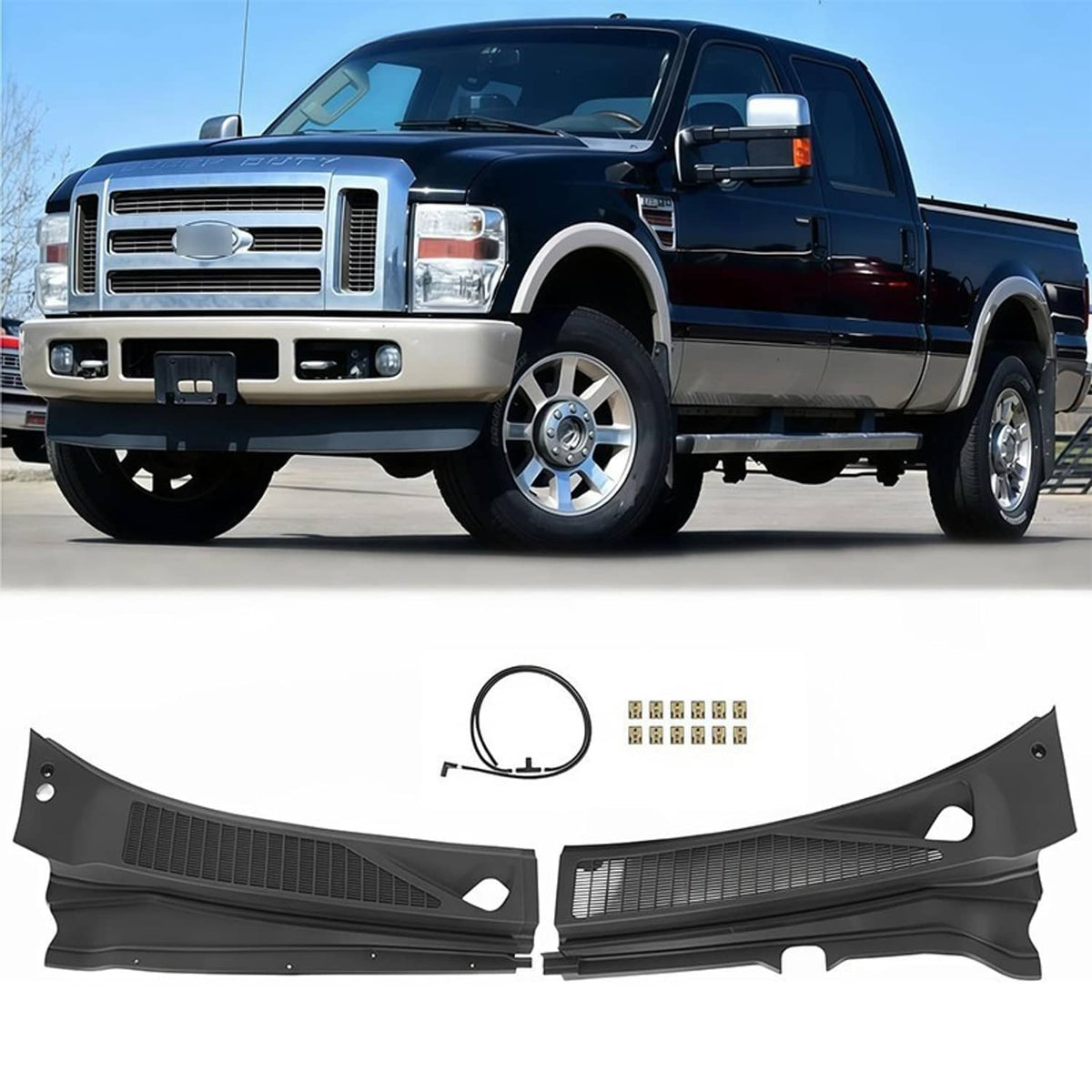 Solidspare Wiper Cowl Panel For Ford F250 F350 2008-2010 7C3Z-25022A69-AA 7C3Z-25022A68-AA
