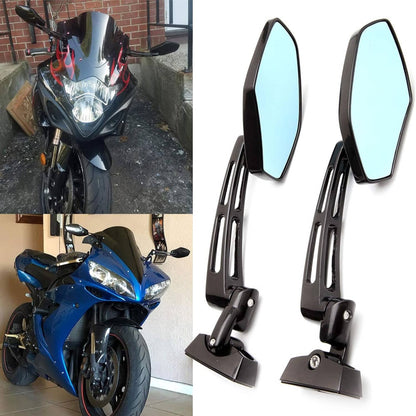 Solidspare Motorcycle Racing Rearview Mirrors For Suzuki Hayabusa Honda CBR Black 6mm Sport