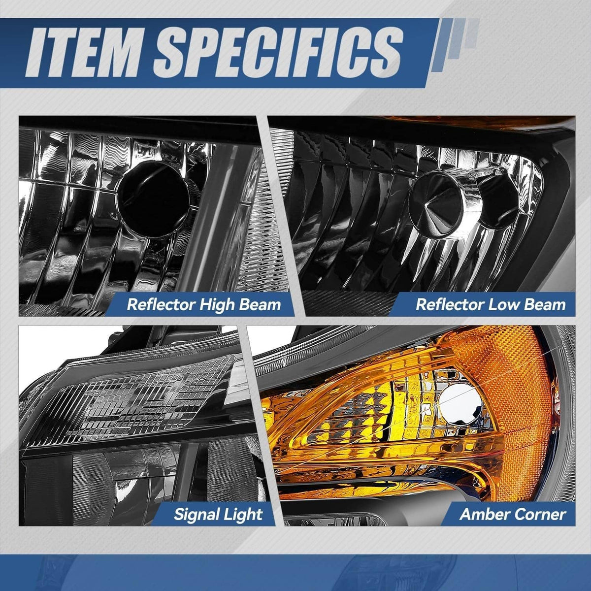 Solidspare Left & Right Headlights w/ DRL For 2014-2022 Dodge Ram ProMaster 1500/2500/3500