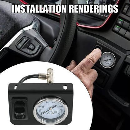Solidspare Single Air Gauge Control Kit For In-Cab Air Suspension System with Paddle Switch