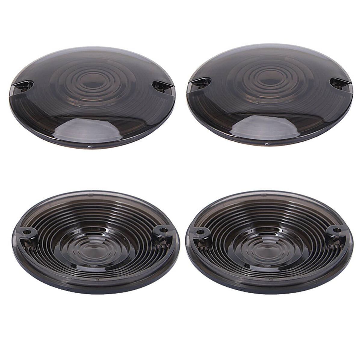 Solidspare 4PCS Smoke Turn Signal Light Cover Lens for Harley Touring Electra Road King