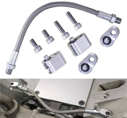 Solidspare For GM LS LS1 Throttle Body Bypass Coolant Steam Port Crossover Hose Braided Kit