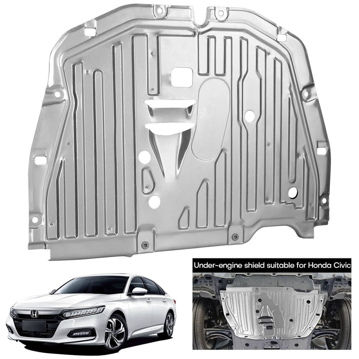 Solidspare Car Front Engine Splash Guard Under Car Shield Cover For 2016-2021 Honda Civic