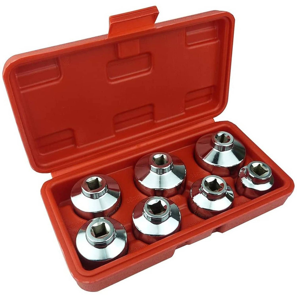 Solid Spare 7PCS Oil Filter Socket Set Cup Socket Tool Set Cap Wrench 24 27 29 30 32 36 38mm
