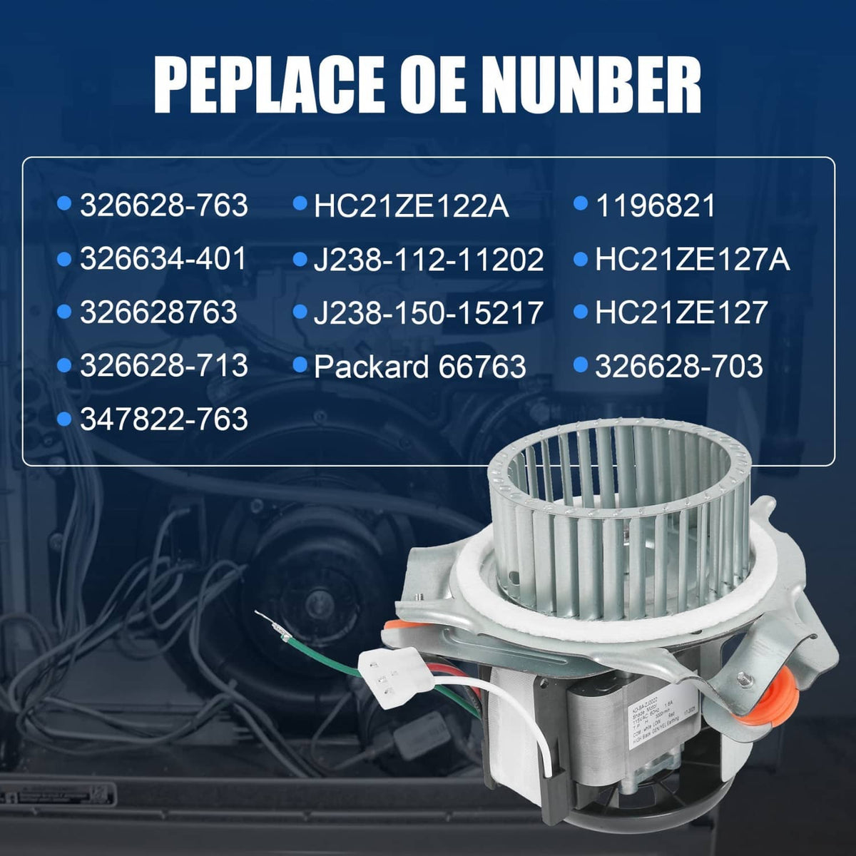 Solidspare HC21ZE127A Draft Inducer Motor Assembly For Jakel, Carrier, Bryant 326628-763