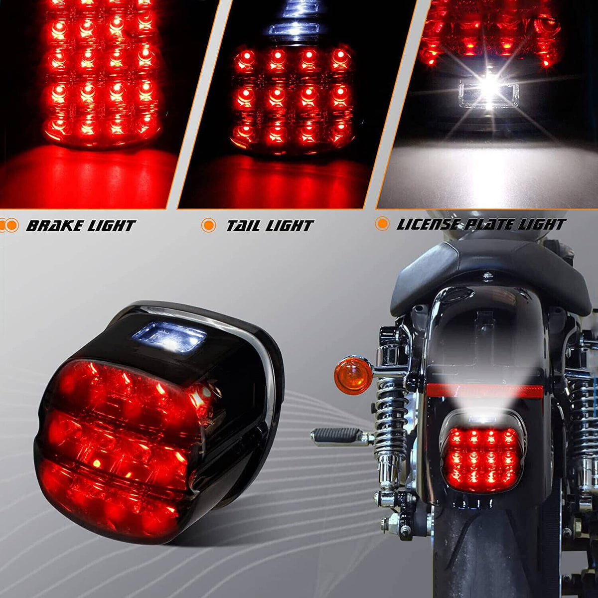 Solidspare LED Tail Light Brake For Harley Touring Road King Dyna Glide Softail Sporster